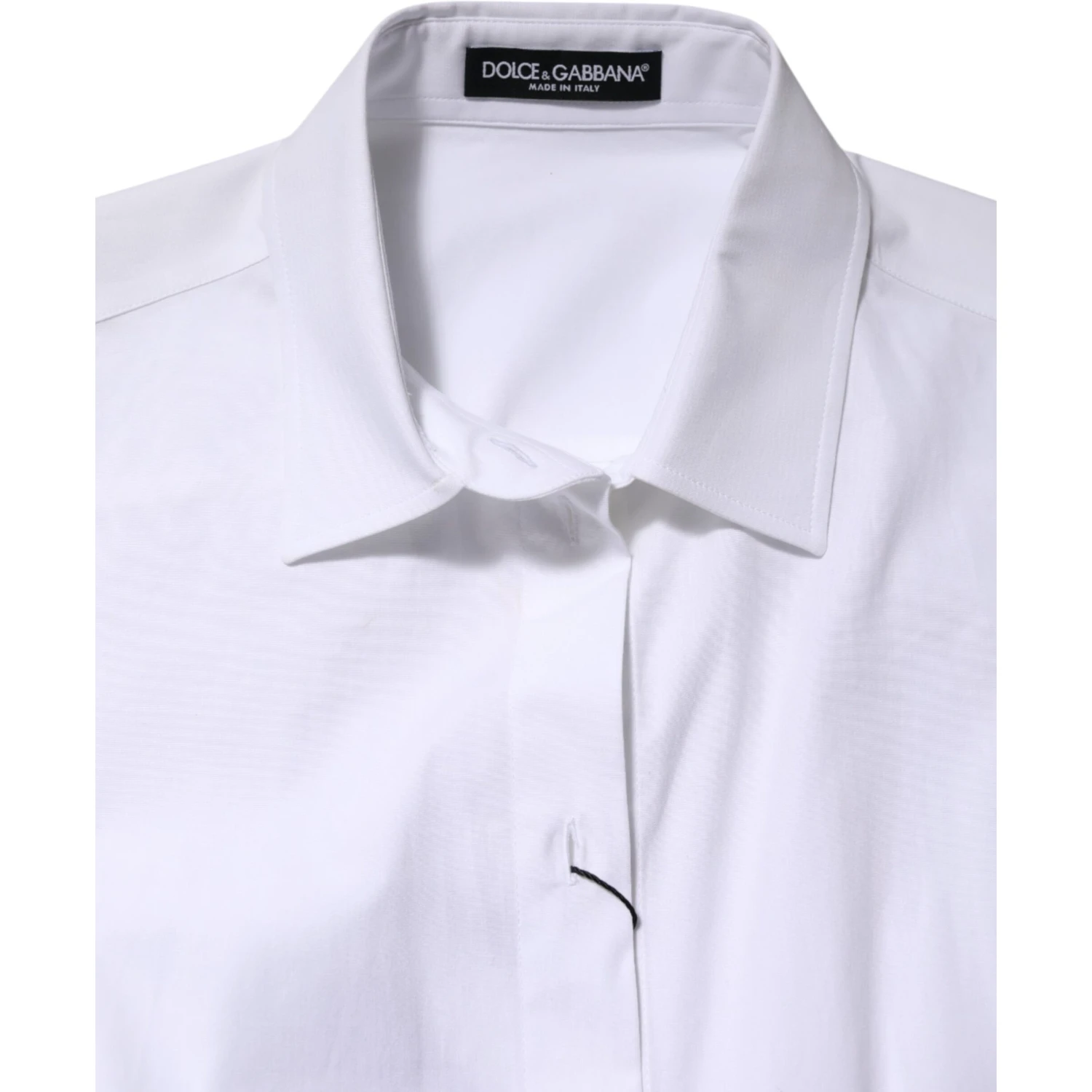 White Cotton Long Sleeves Collared Shirt Top