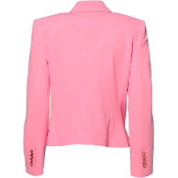 Pink Double Breasted Women Coat Jacket