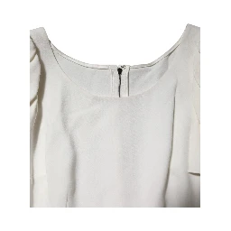 White Round Neck Short Sleeves Blouse Top