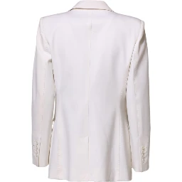 White Wool Single Breasted Women Coat Jacket