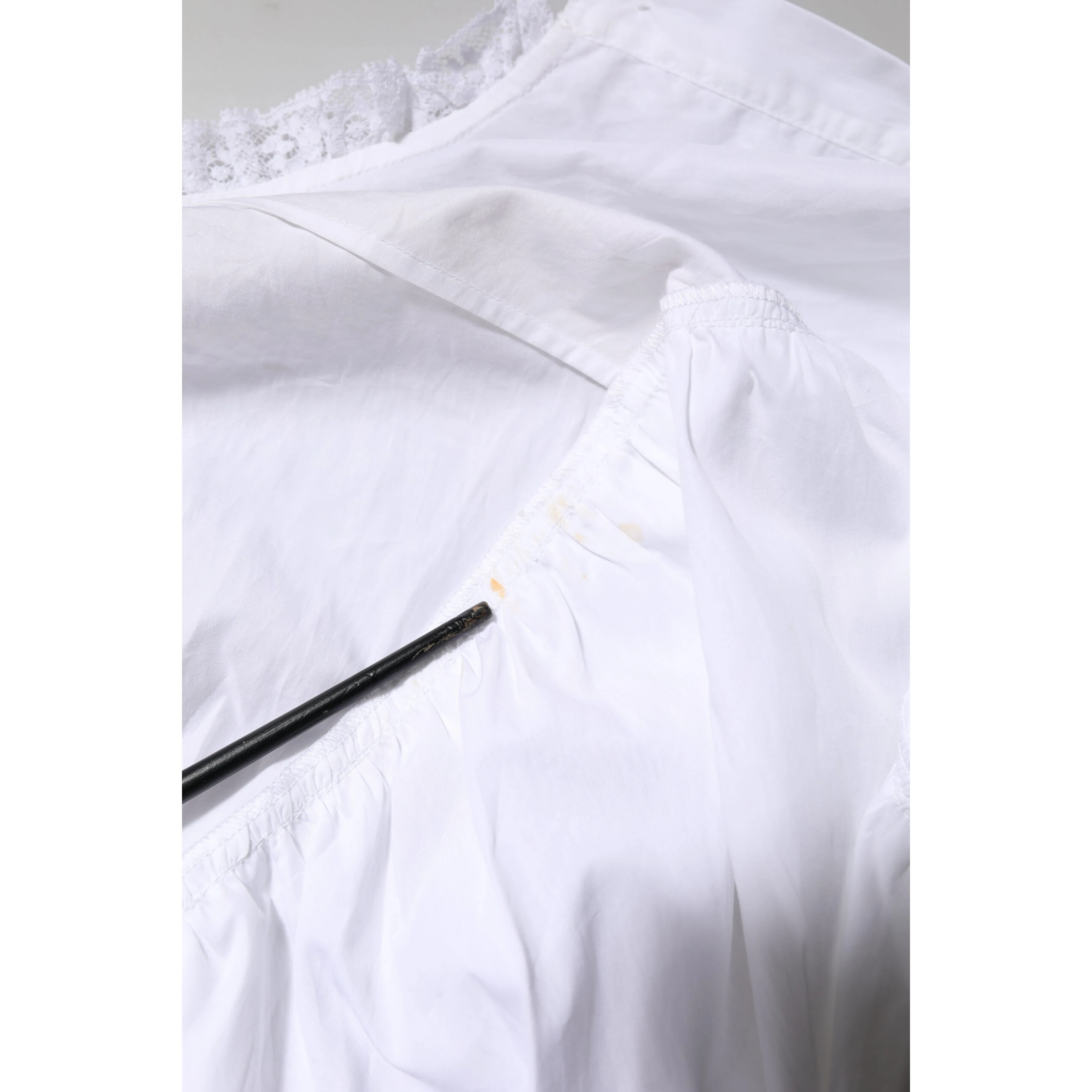 White Ruffled Lace Embellished Blouse Top