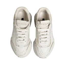 White DAYMASTER Calf Leather Sneakers Shoes