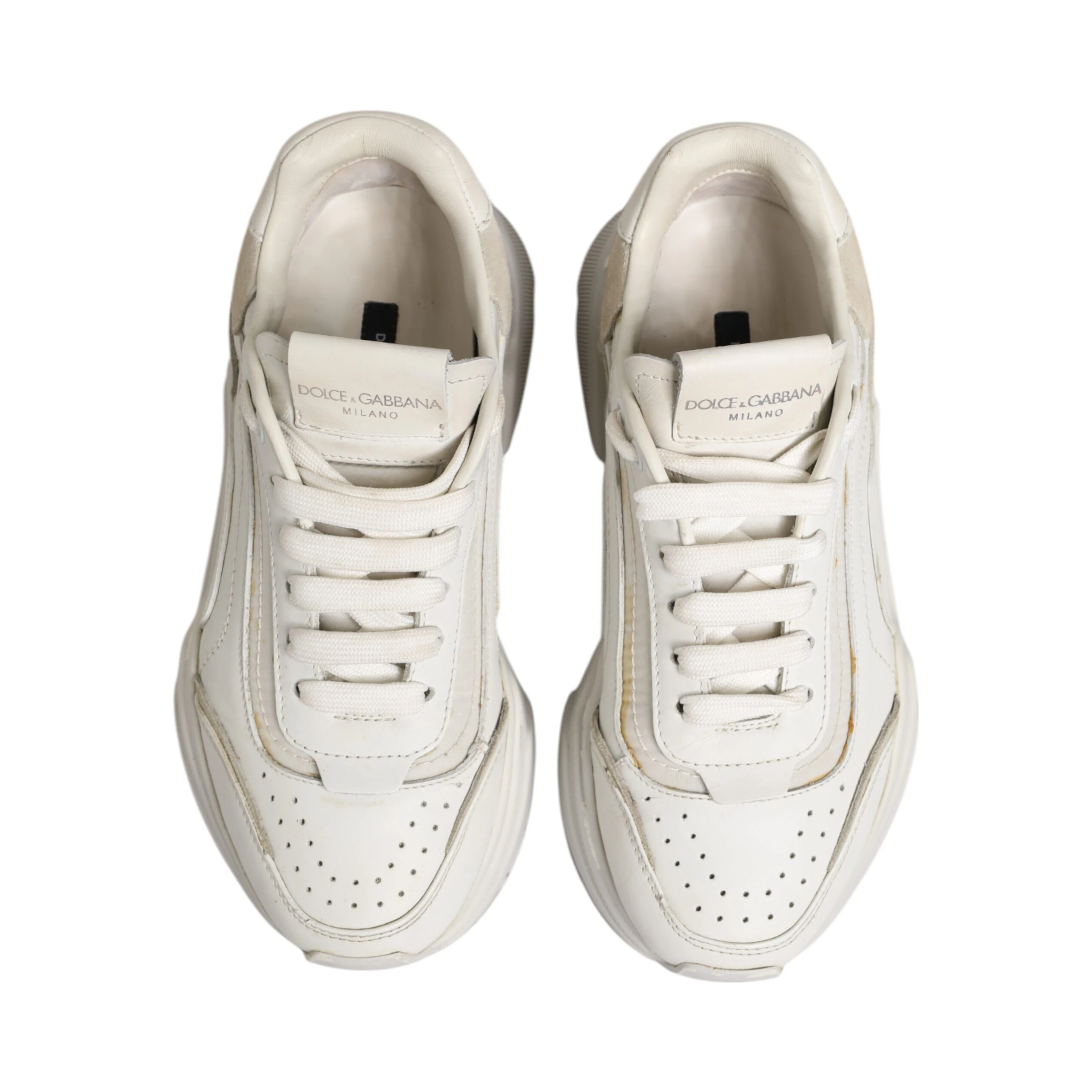 White DAYMASTER Calf Leather Sneakers Shoes