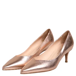 Pink Leather Pumps Stiletto Heels Slip On Shoes