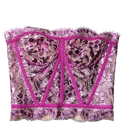 Pink Bustier Sleeveless Corset Blouse Top