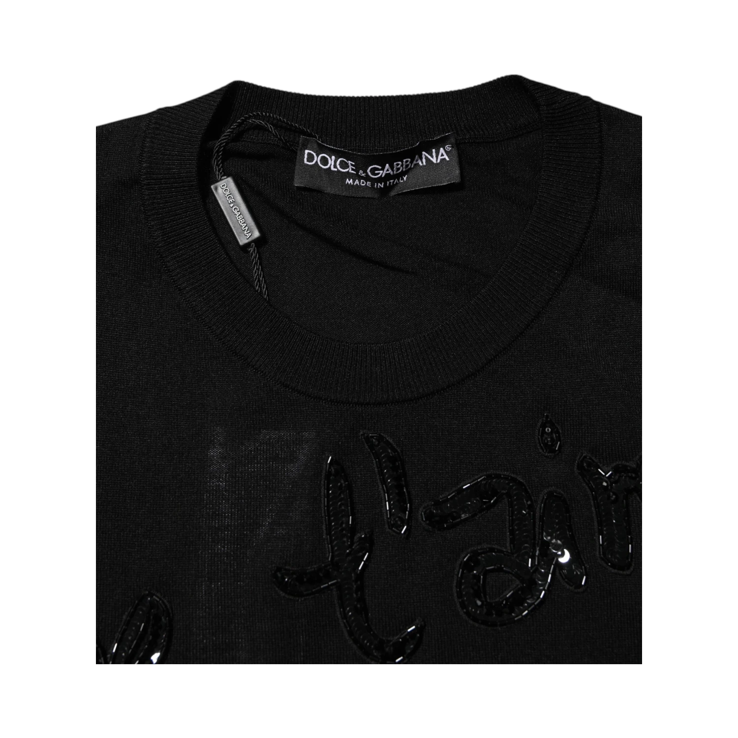 Black Rose Sequin Embellishments Blouse Top