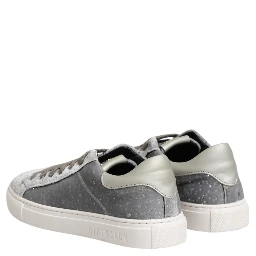 Gray Suede Low Top Lace Up Sneakers Shoes