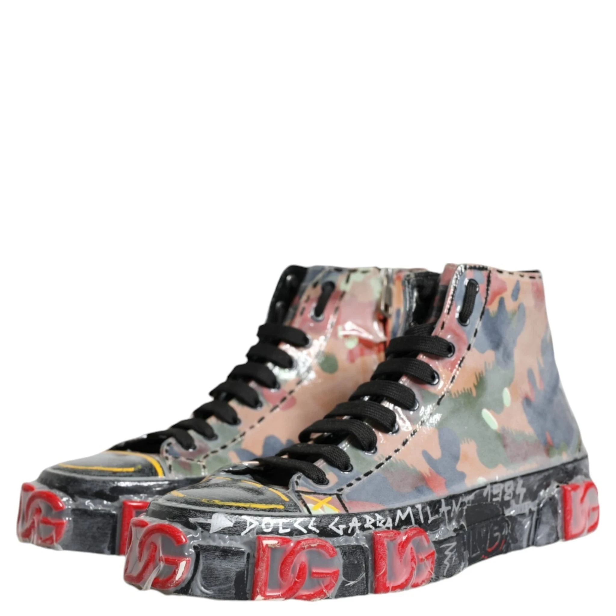Multicolor Camouflage High Top Sneakers Shoes