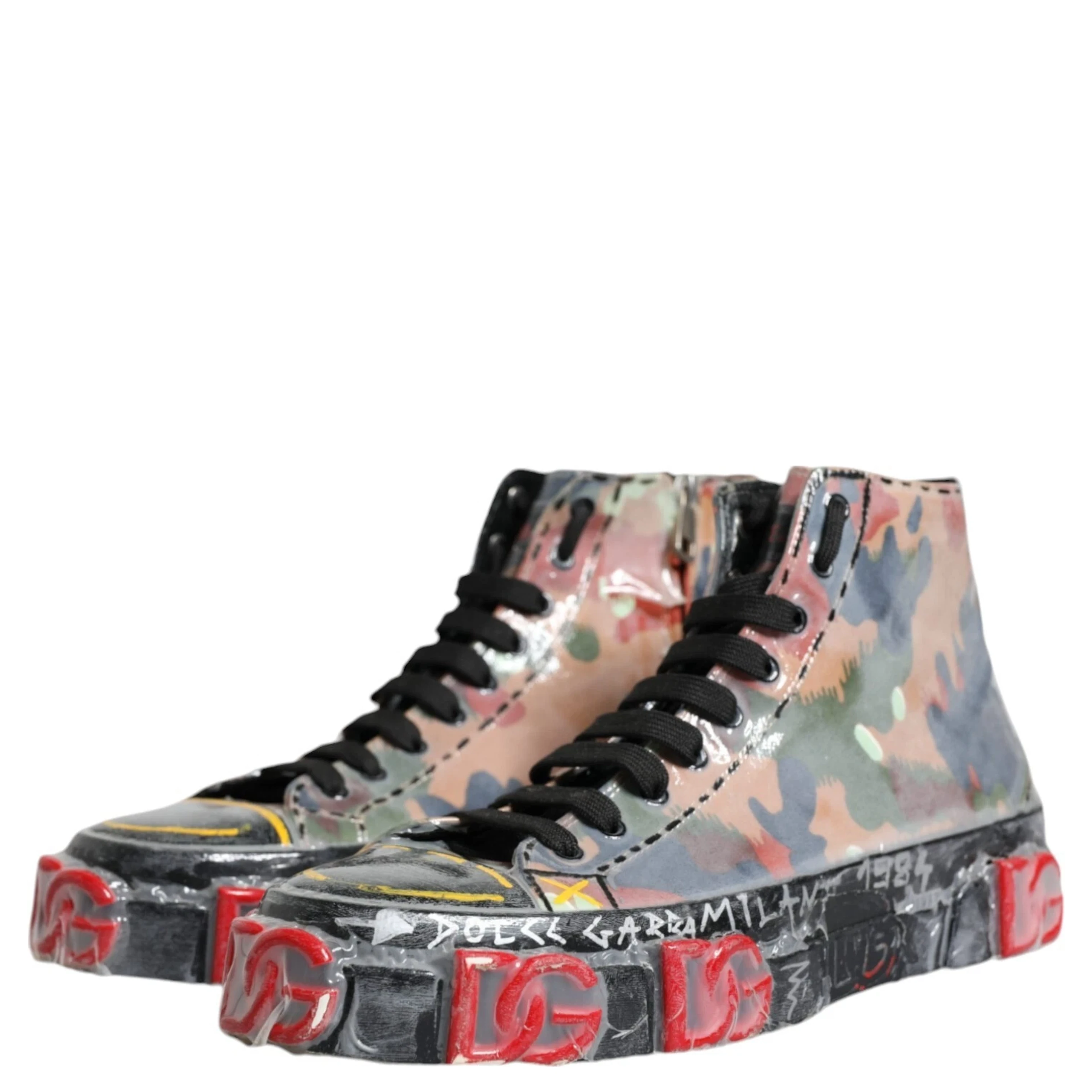 Multicolor Camouflage High Top Sneakers Shoes