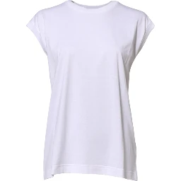 White Cotton Sleeveless Women Tank T-shirt