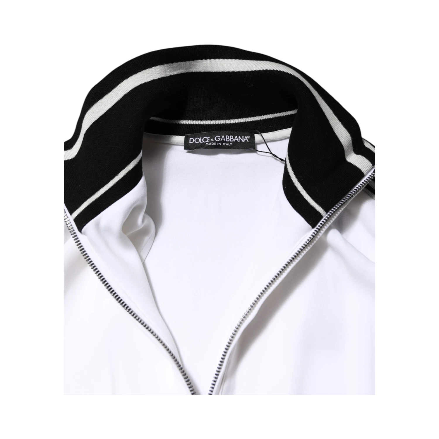 White Viscose Logo Women Full Zip Jacket