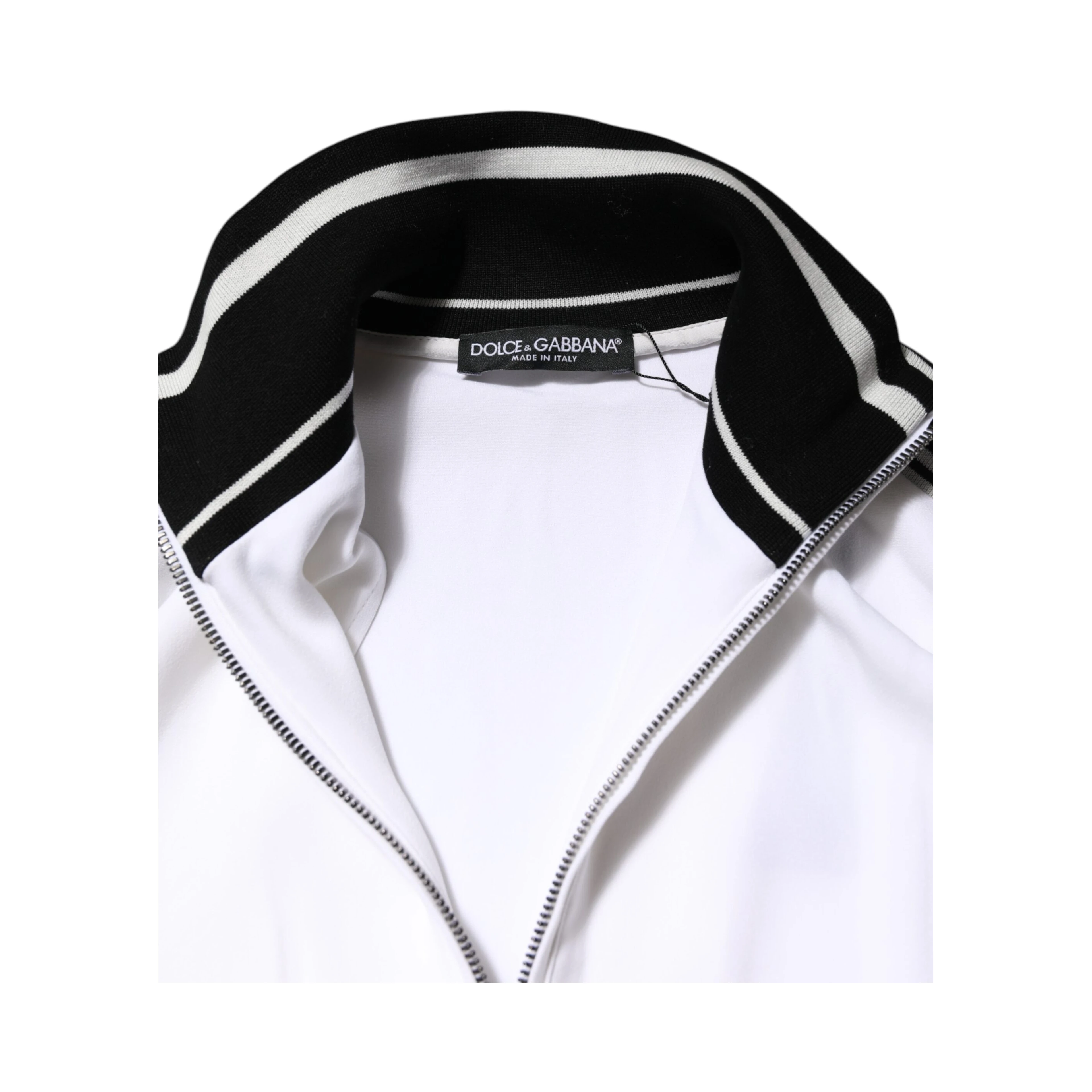 White Viscose Logo Women Full Zip Jacket