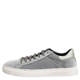 Gray Suede Low Top Lace Up Sneakers Shoes