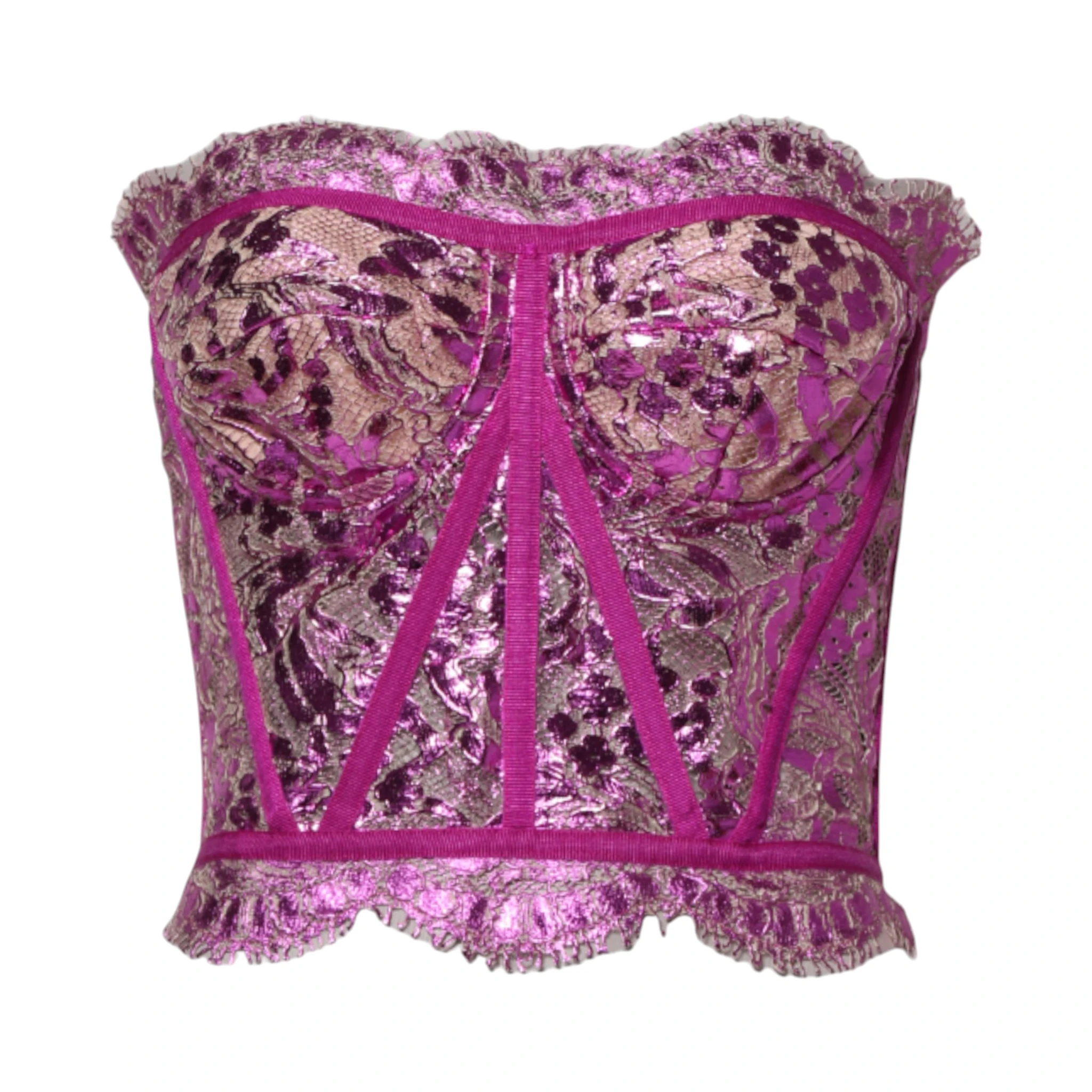 Pink Bustier Sleeveless Corset Blouse Top