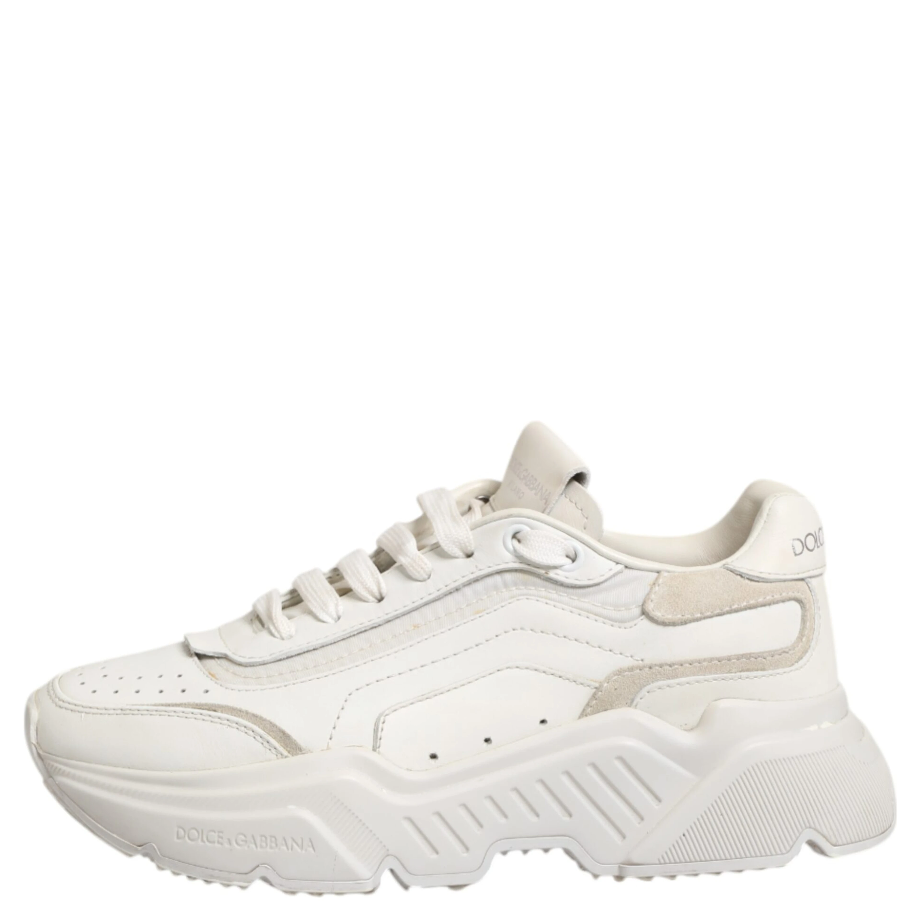 White DAYMASTER Calf Leather Sneakers Shoes