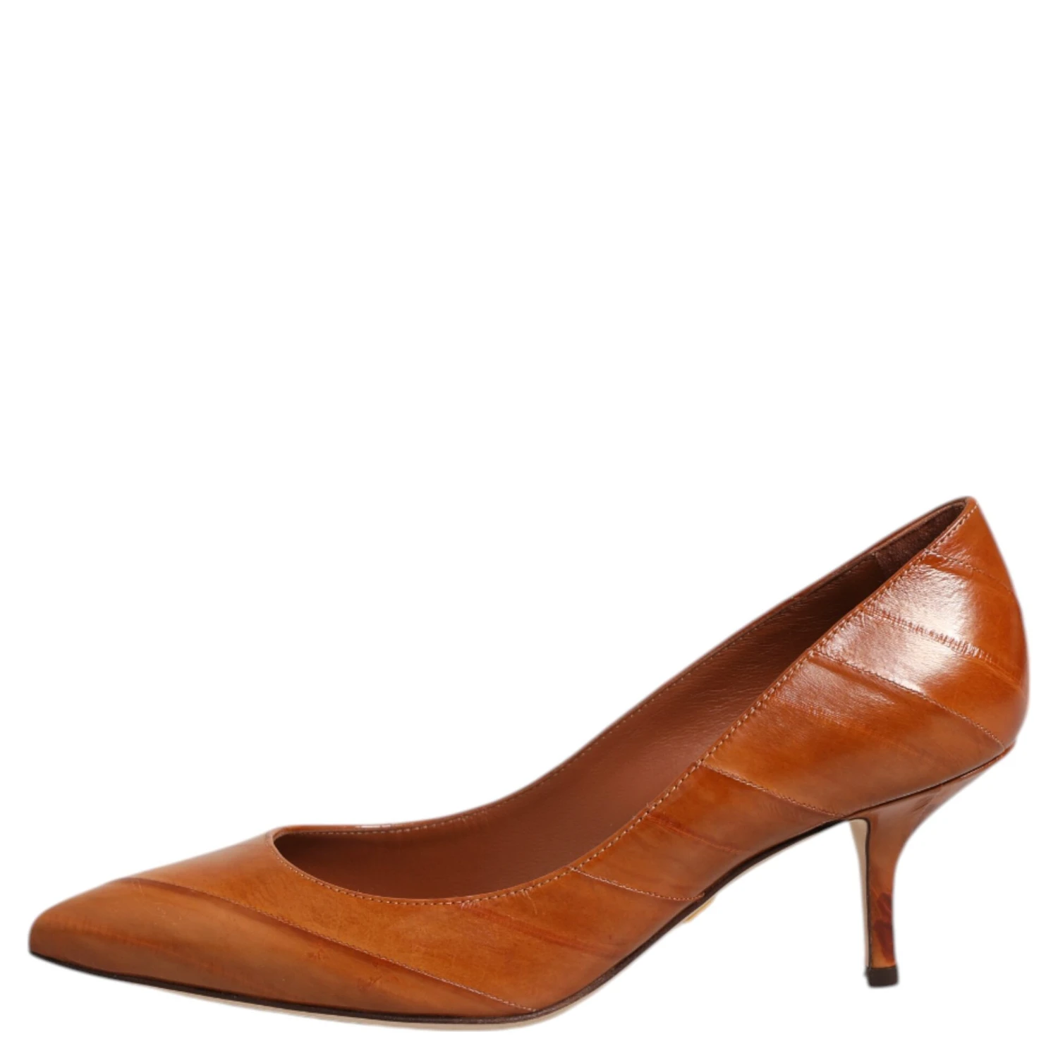 Brown Leather Stiletto Heel Pumps Shoes