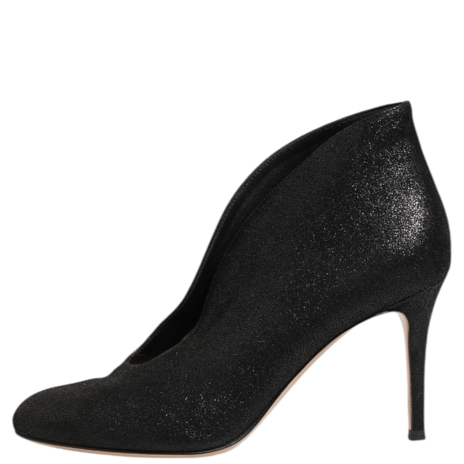 Metallic Black Pump Stiletto Heels Shoes