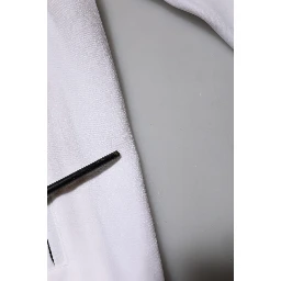White Viscose Logo Women Full Zip Jacket