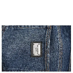 Blue Cotton Mid Waisted Straight Denim Jeans
