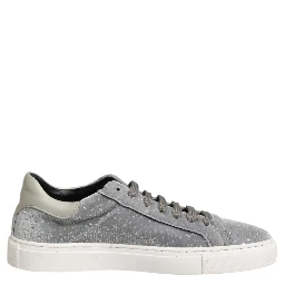 Gray Suede Low Top Lace Up Sneakers Shoes