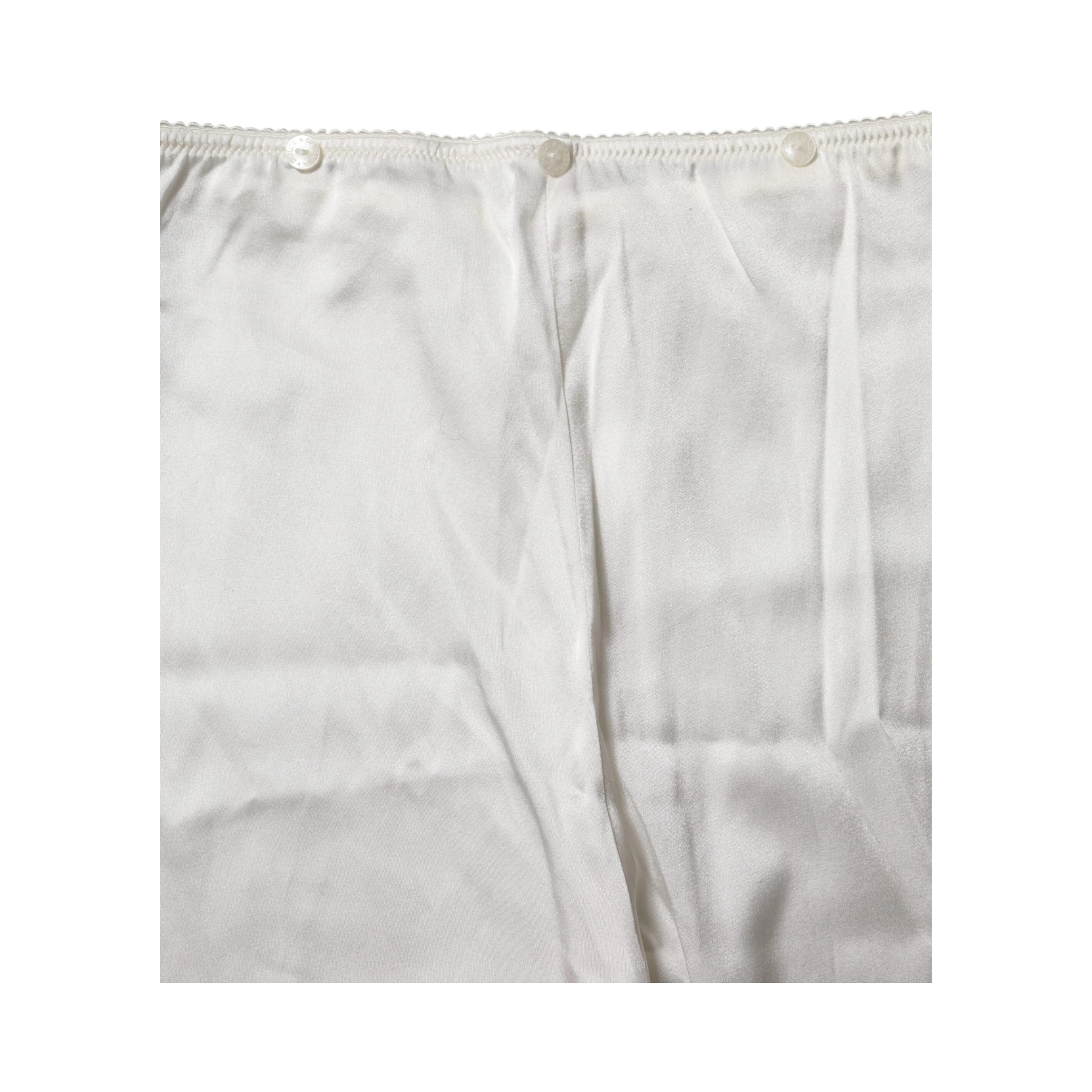 Ivory Silk Tapered High Waist Pants