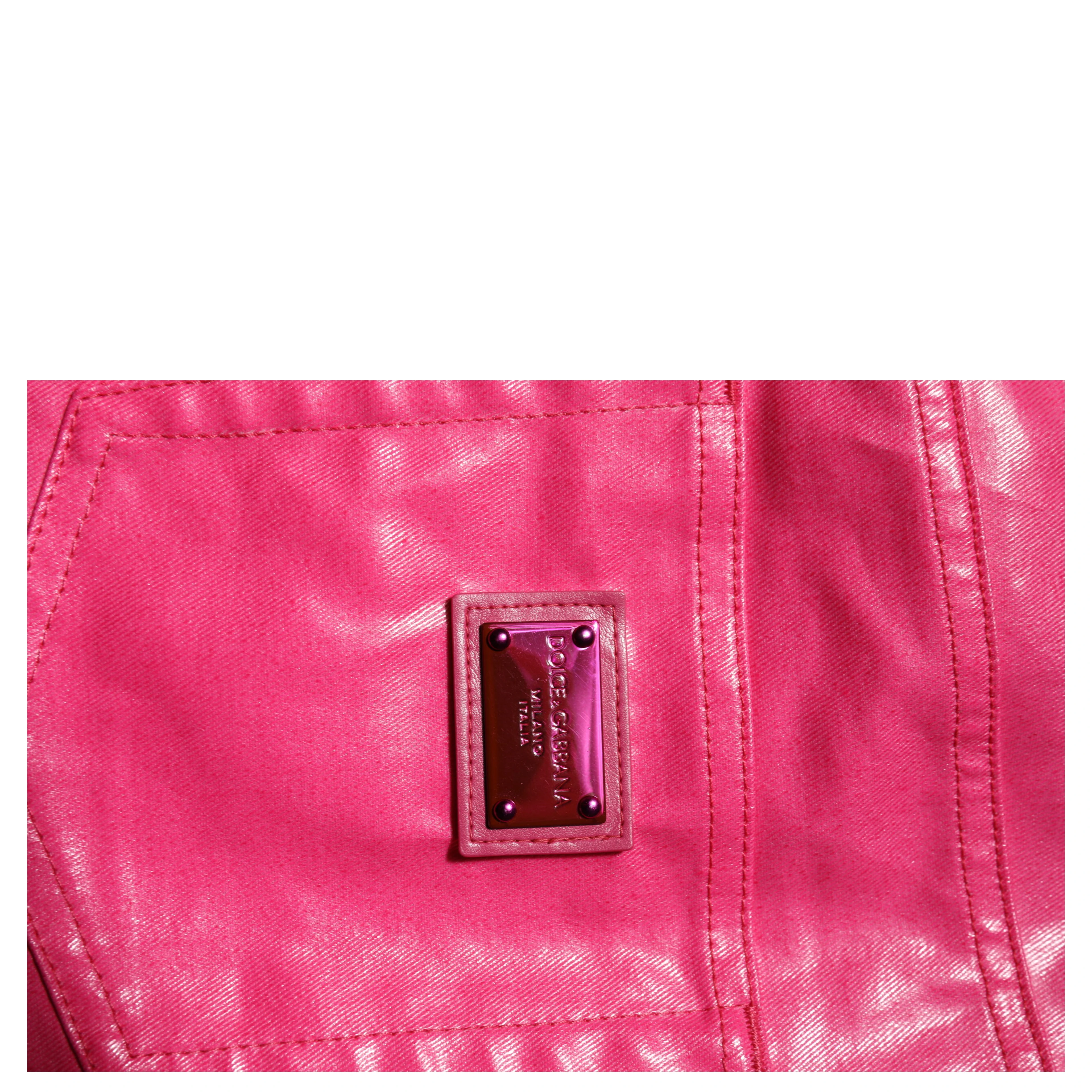 Pink Cotton High Waisted Skinny Denim Jeans