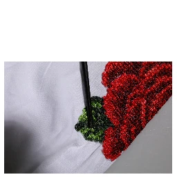White Rose Embroidery Collared Shirt Top