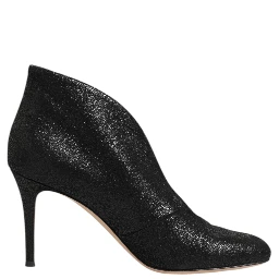 Metallic Black Pump Stiletto Heels Shoes