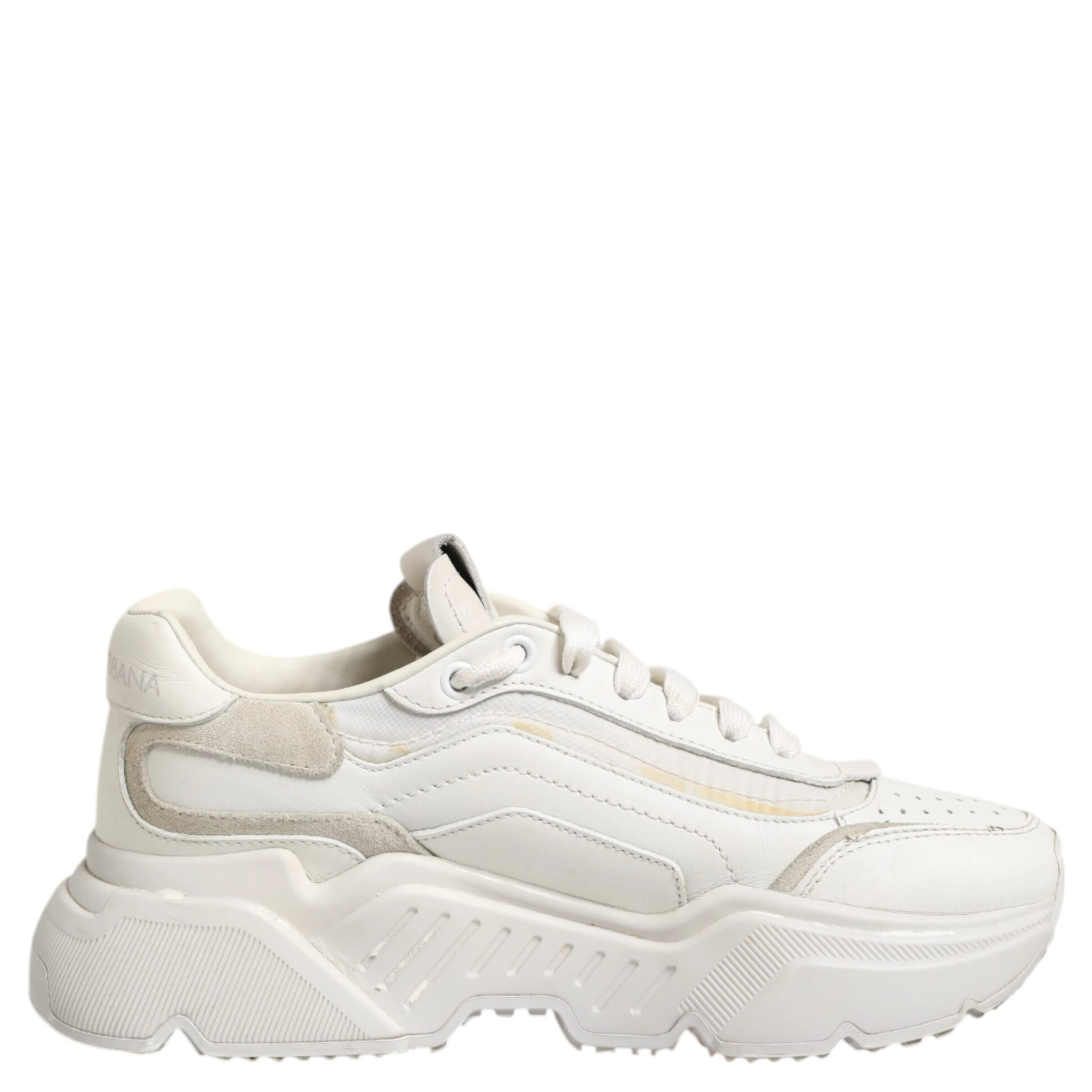 White DAYMASTER Calf Leather Sneakers Shoes