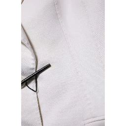 White Wool Single Breasted Women Coat Jacket