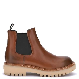 Brown Rubber Chelsea Boots