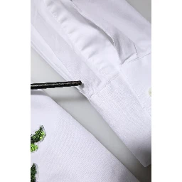 White Rose Embroidery Collared Shirt Top