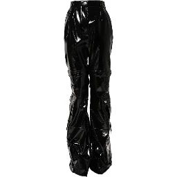 Black High Waist Cargo Bootcut Pants