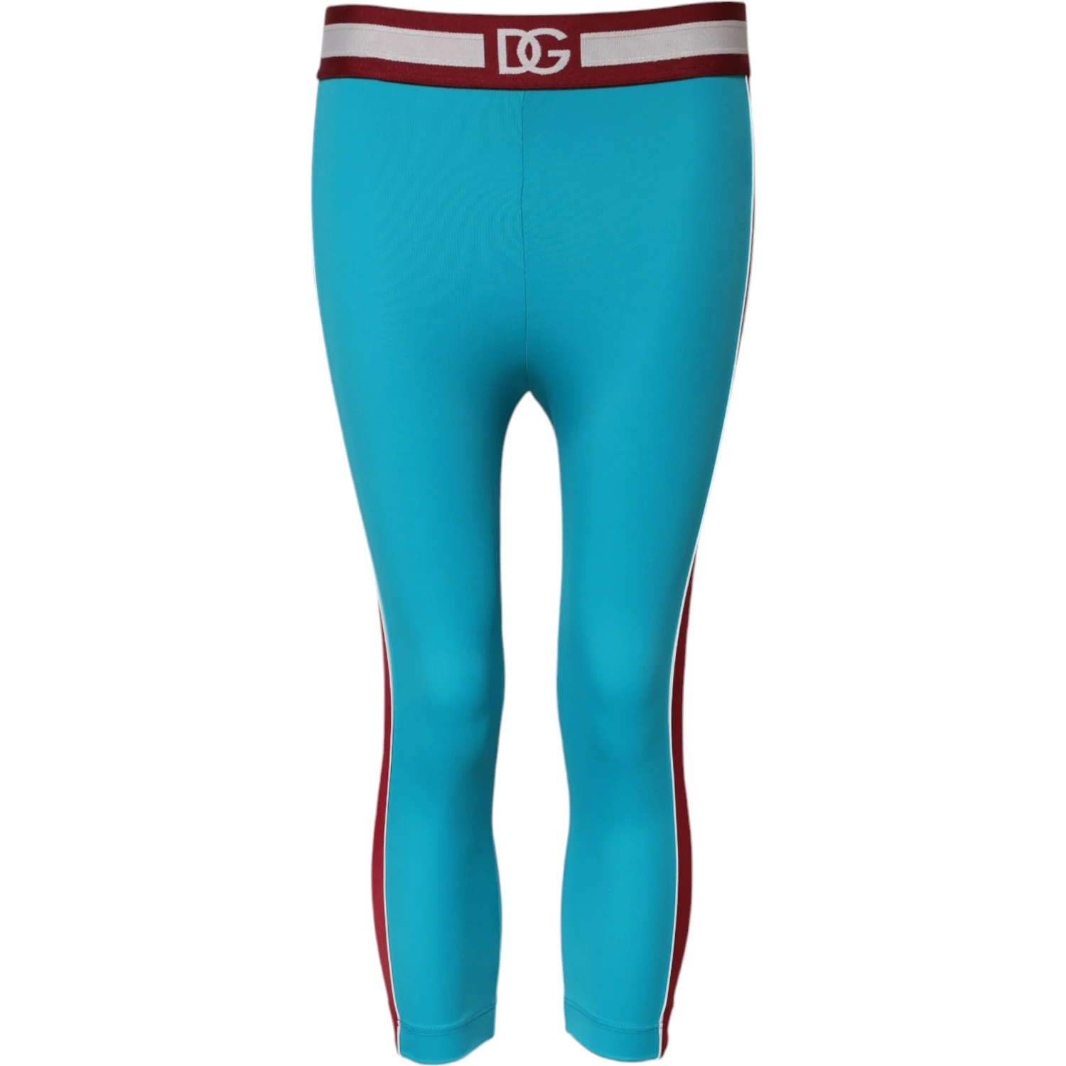Blue Nylon Slim Fit Cropped Leggings Pants