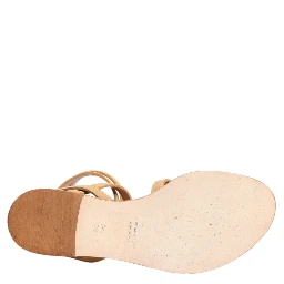 Brown Flip Flops Zipper Ankle Strap Shoes