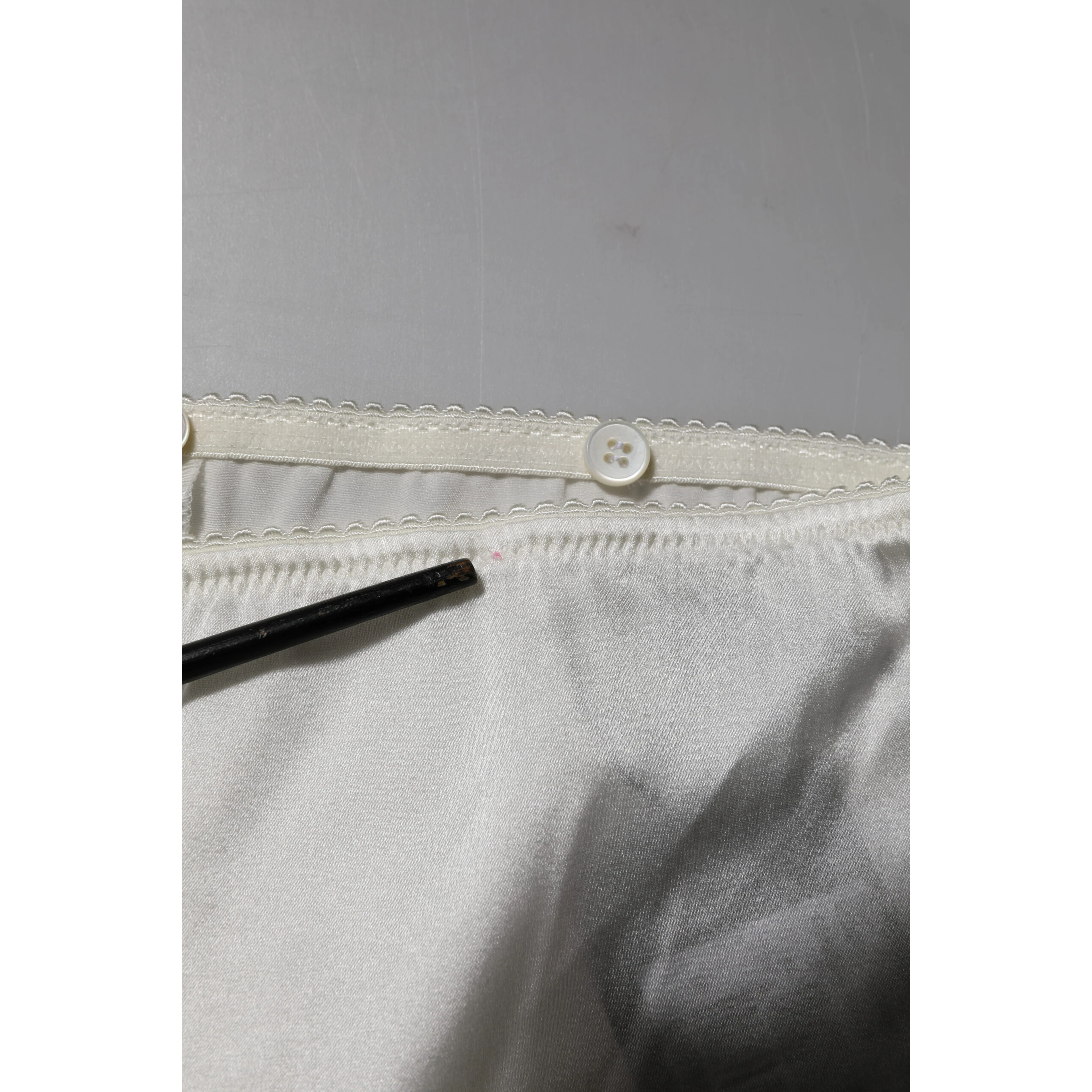 Ivory Silk Tapered High Waist Pants
