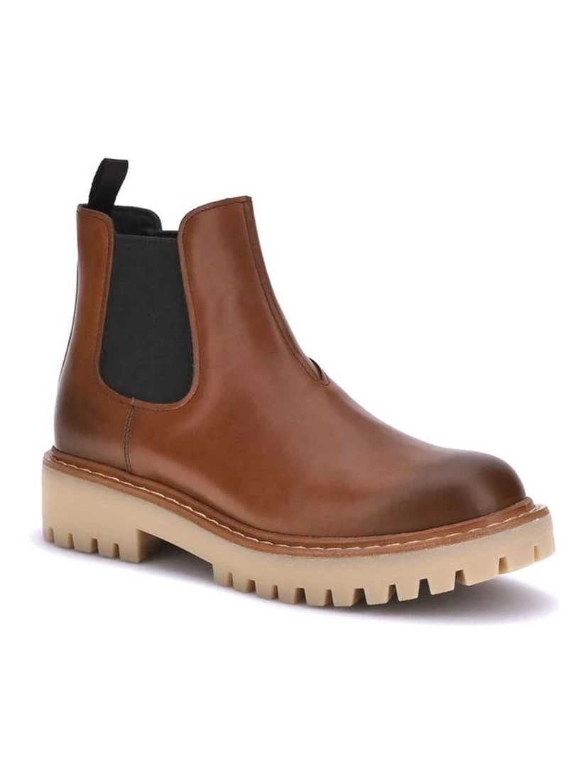 Brown Rubber Chelsea Boots