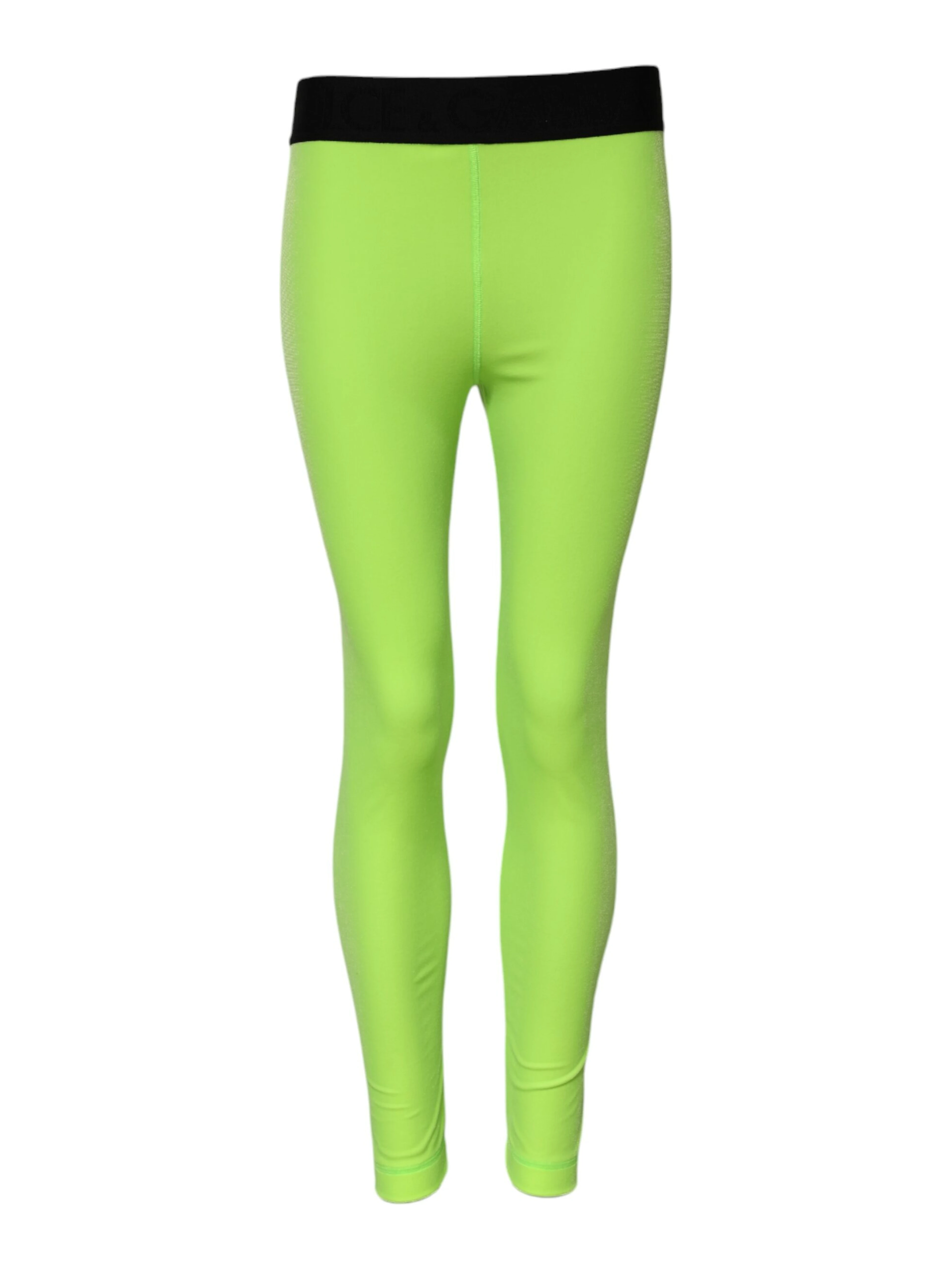 Green Nylon Slim Fit Leggings Pants