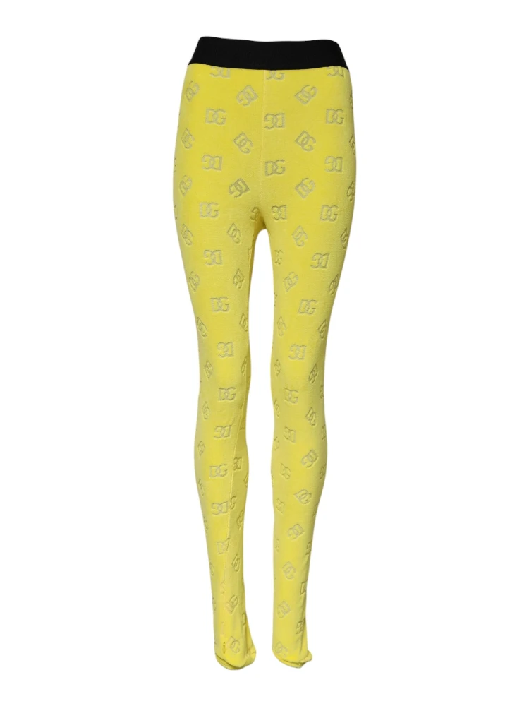 Yellow Logo Slim Fit Leggings Pants