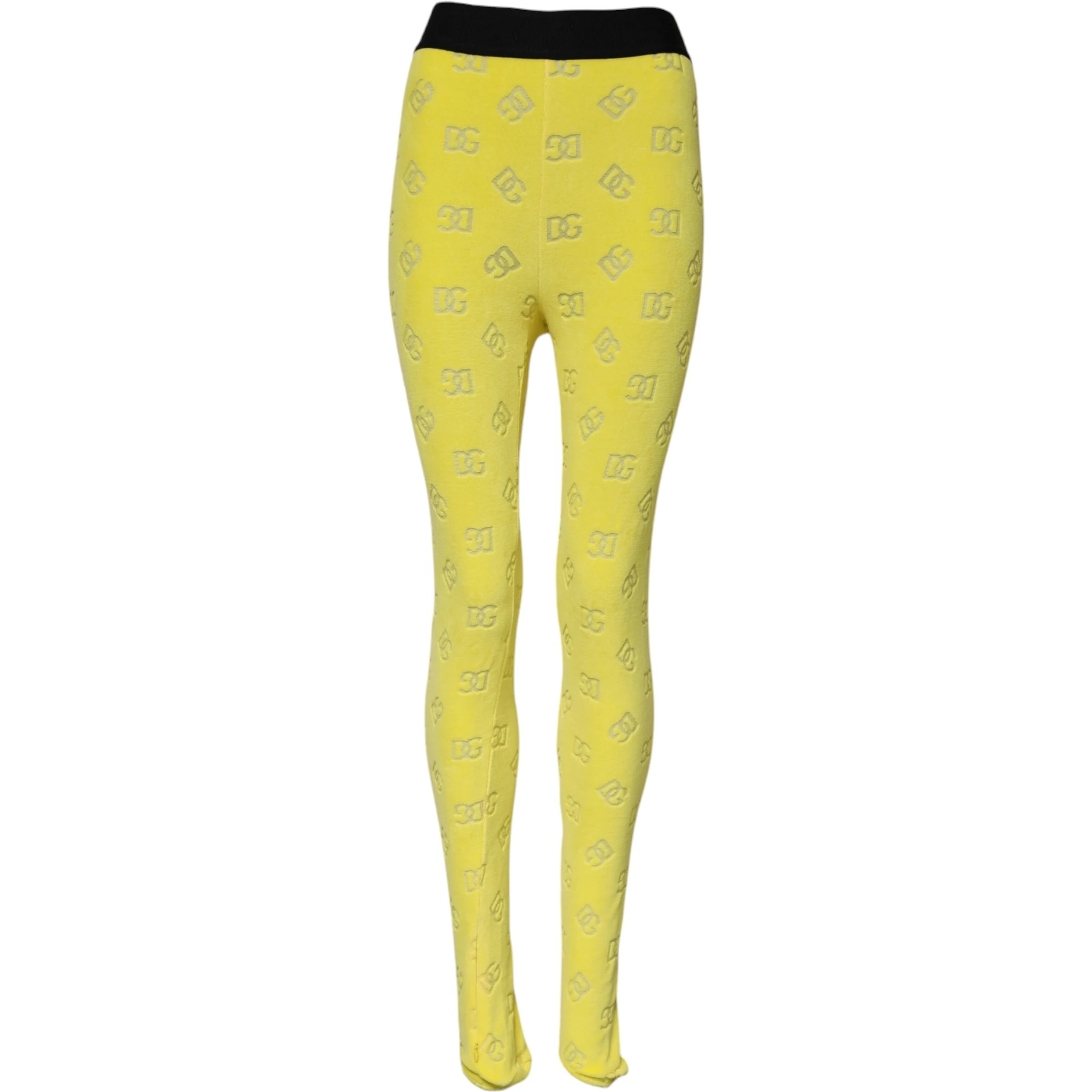 Yellow Logo Slim Fit Leggings Pants