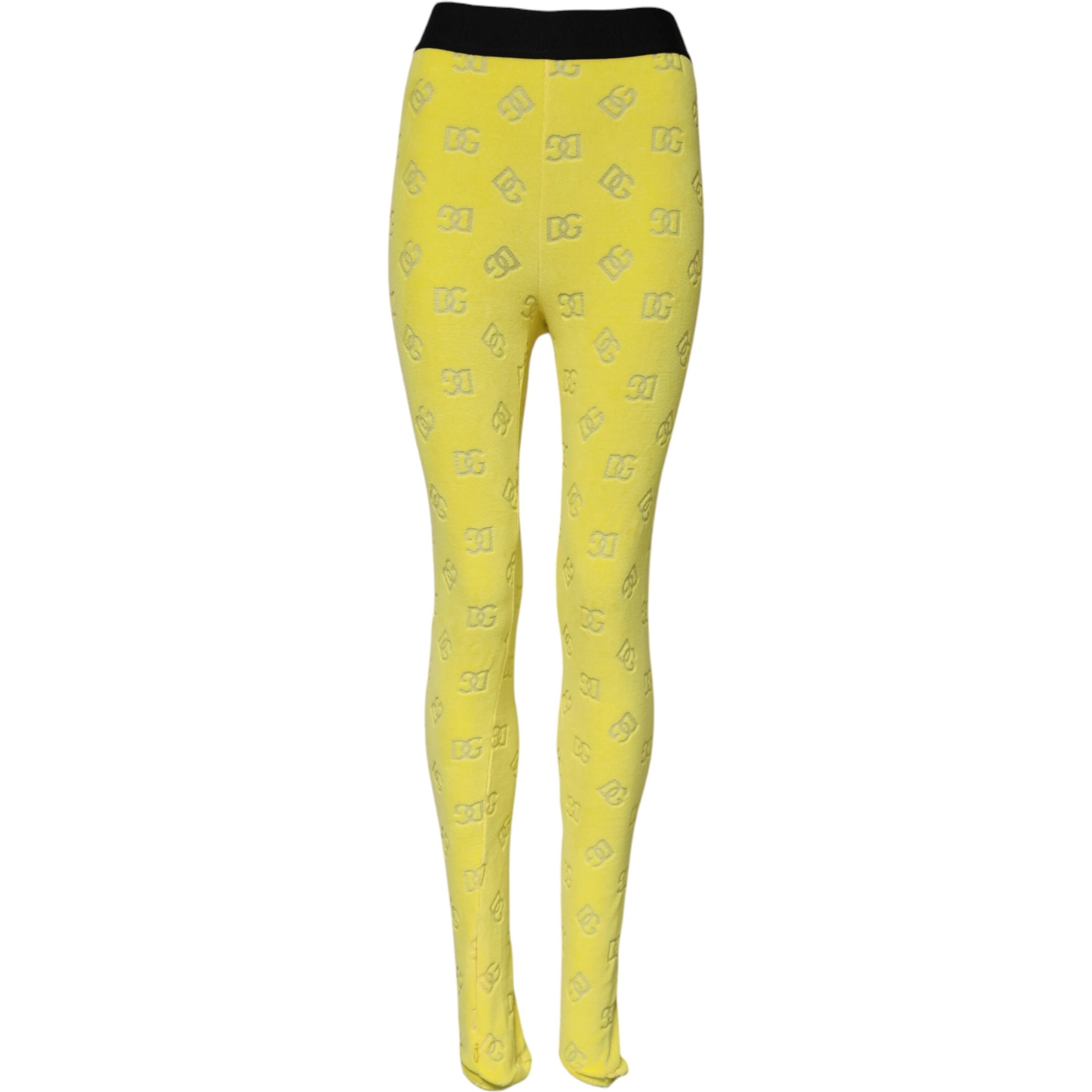 Yellow Logo Slim Fit Leggings Pants