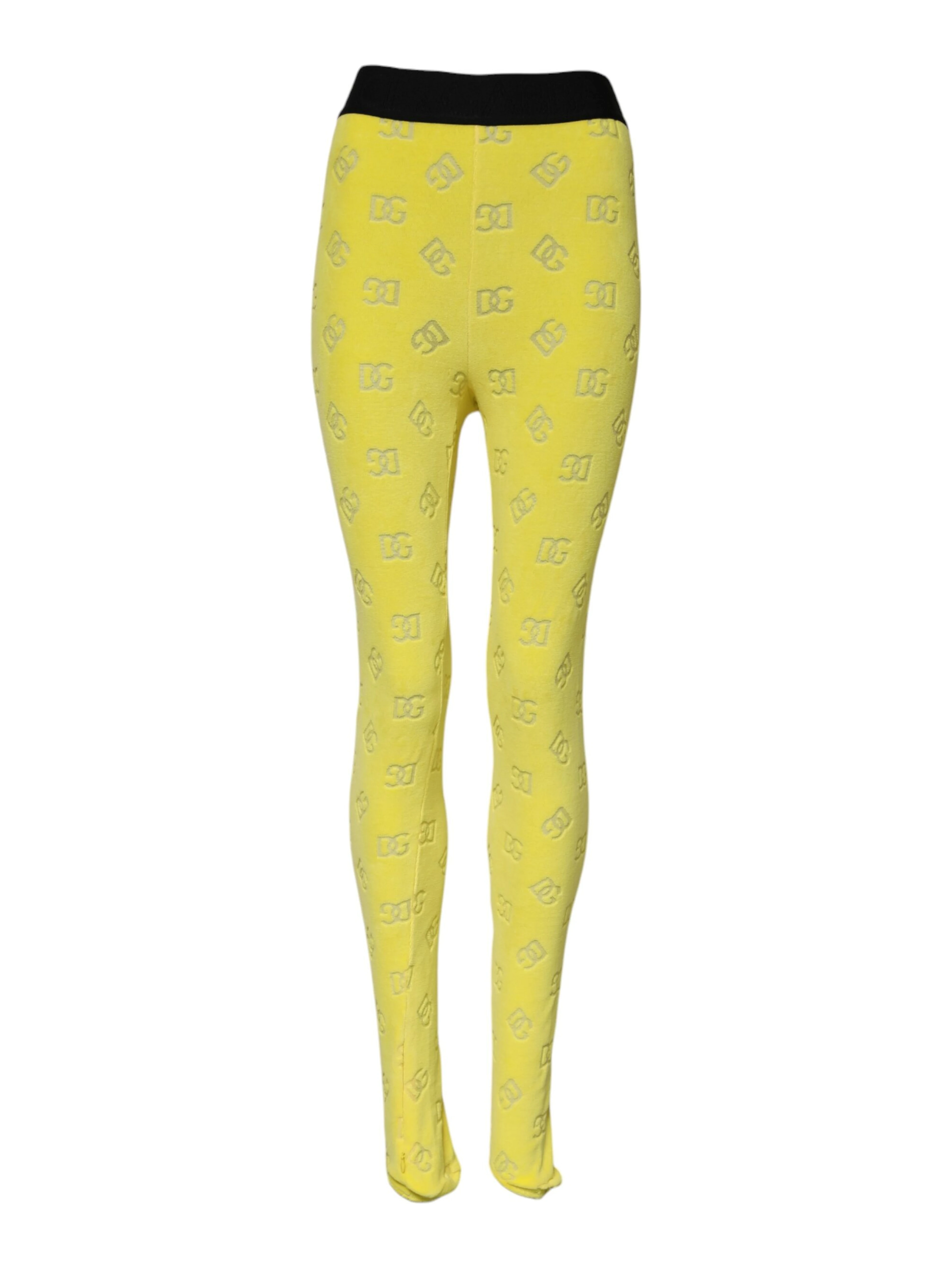 Yellow Logo Slim Fit Leggings Pants
