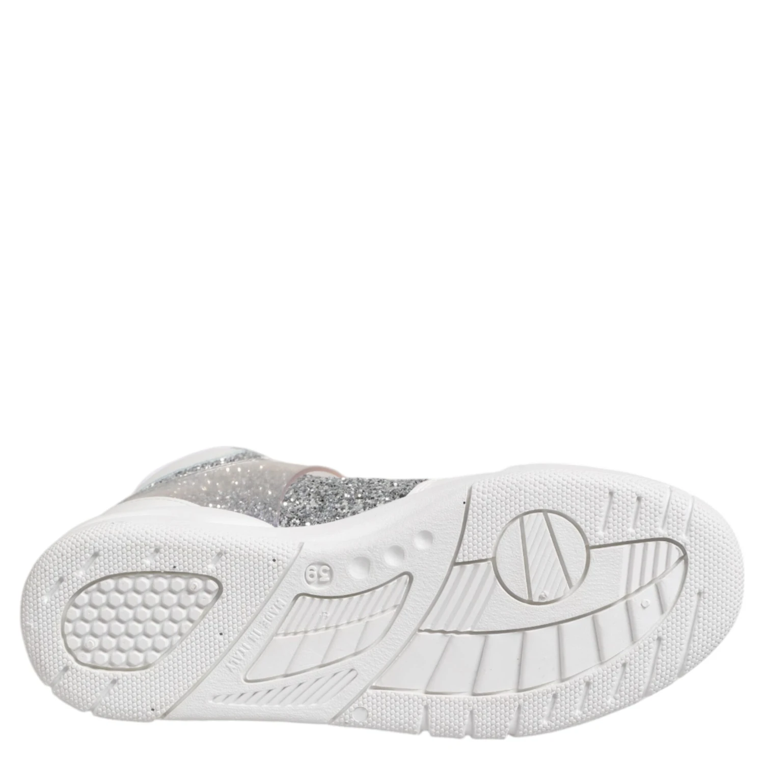 White Silver High Top Women Sneakers Shoes