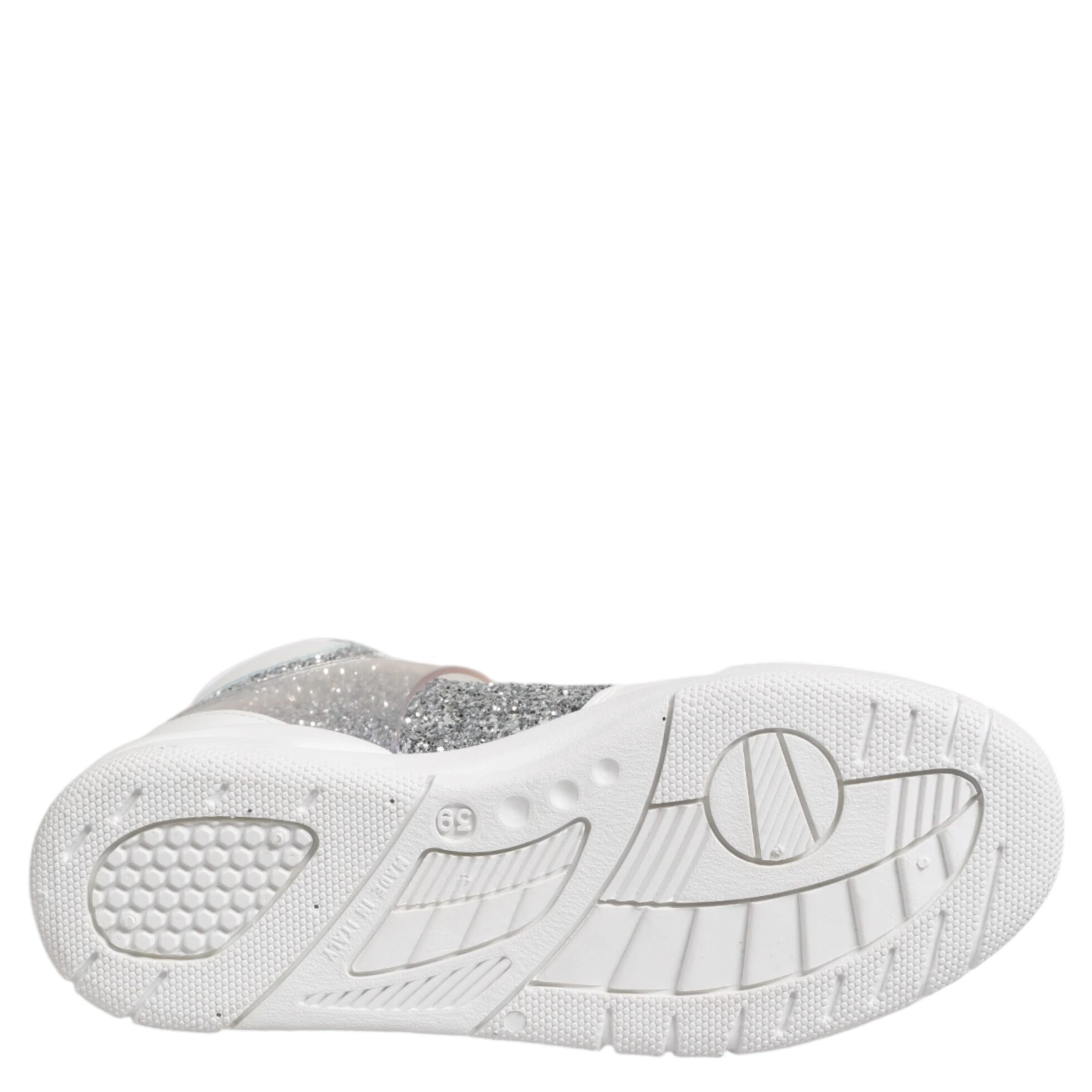 White Silver High Top Women Sneakers Shoes
