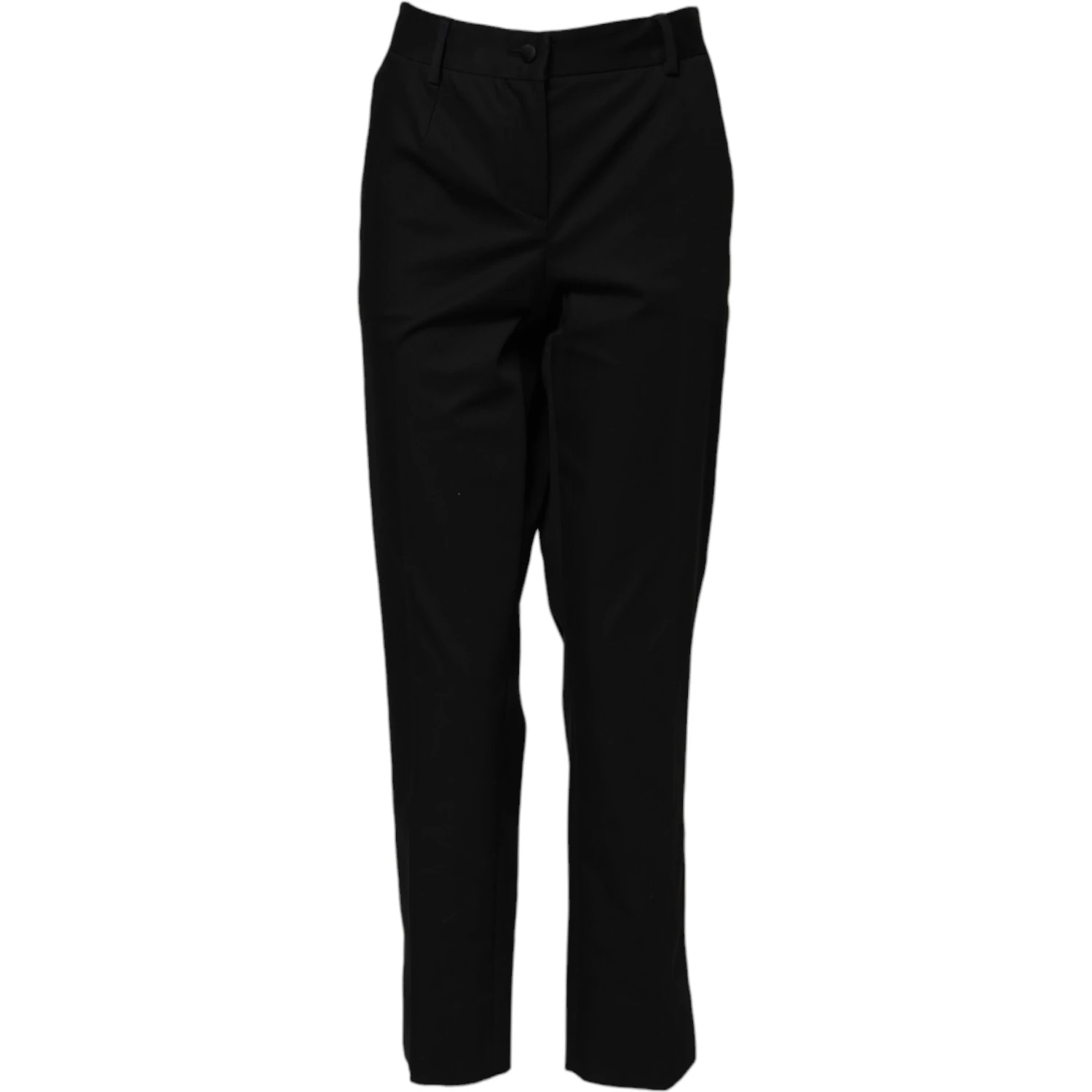 Black Cotton High Waist Formal Pants