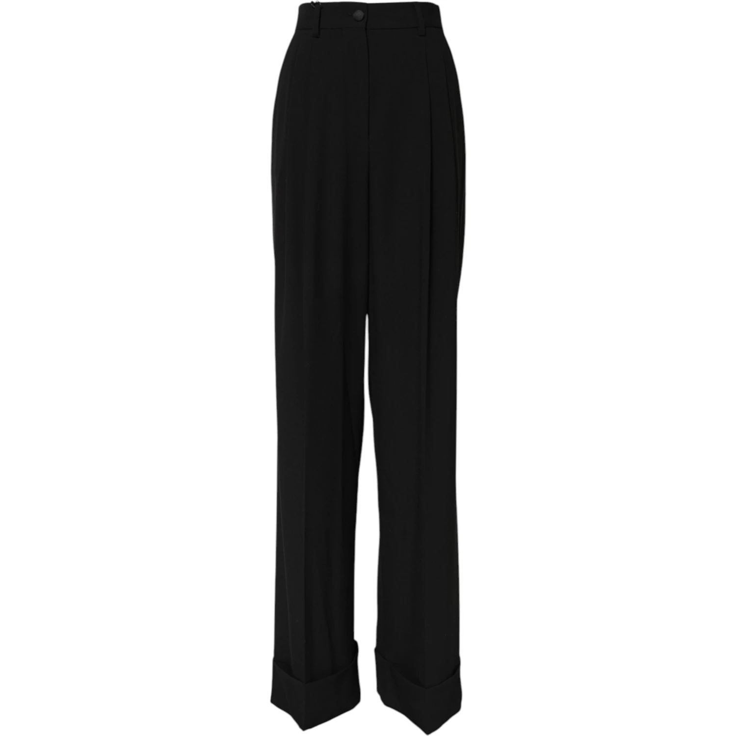 Black Wool High Waist Formal Pants