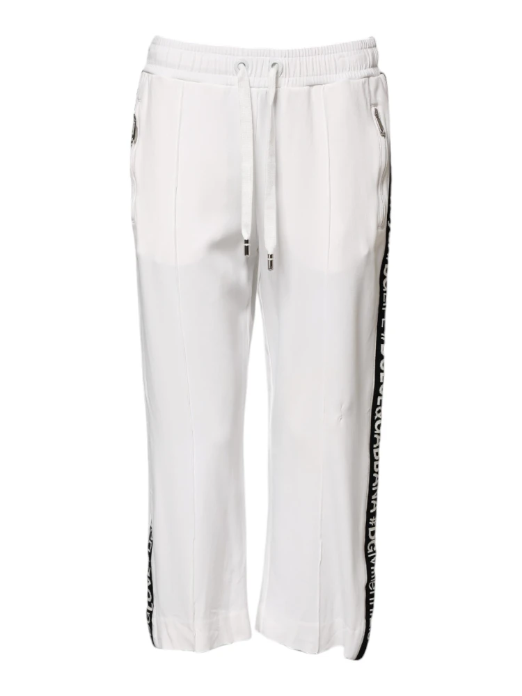 White Viscose Jogger Sweatpants Pants