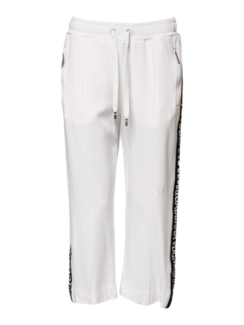 White Viscose Jogger Sweatpants Pants