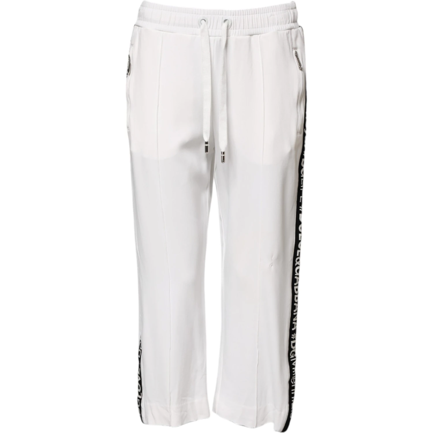 White Viscose Jogger Sweatpants Pants
