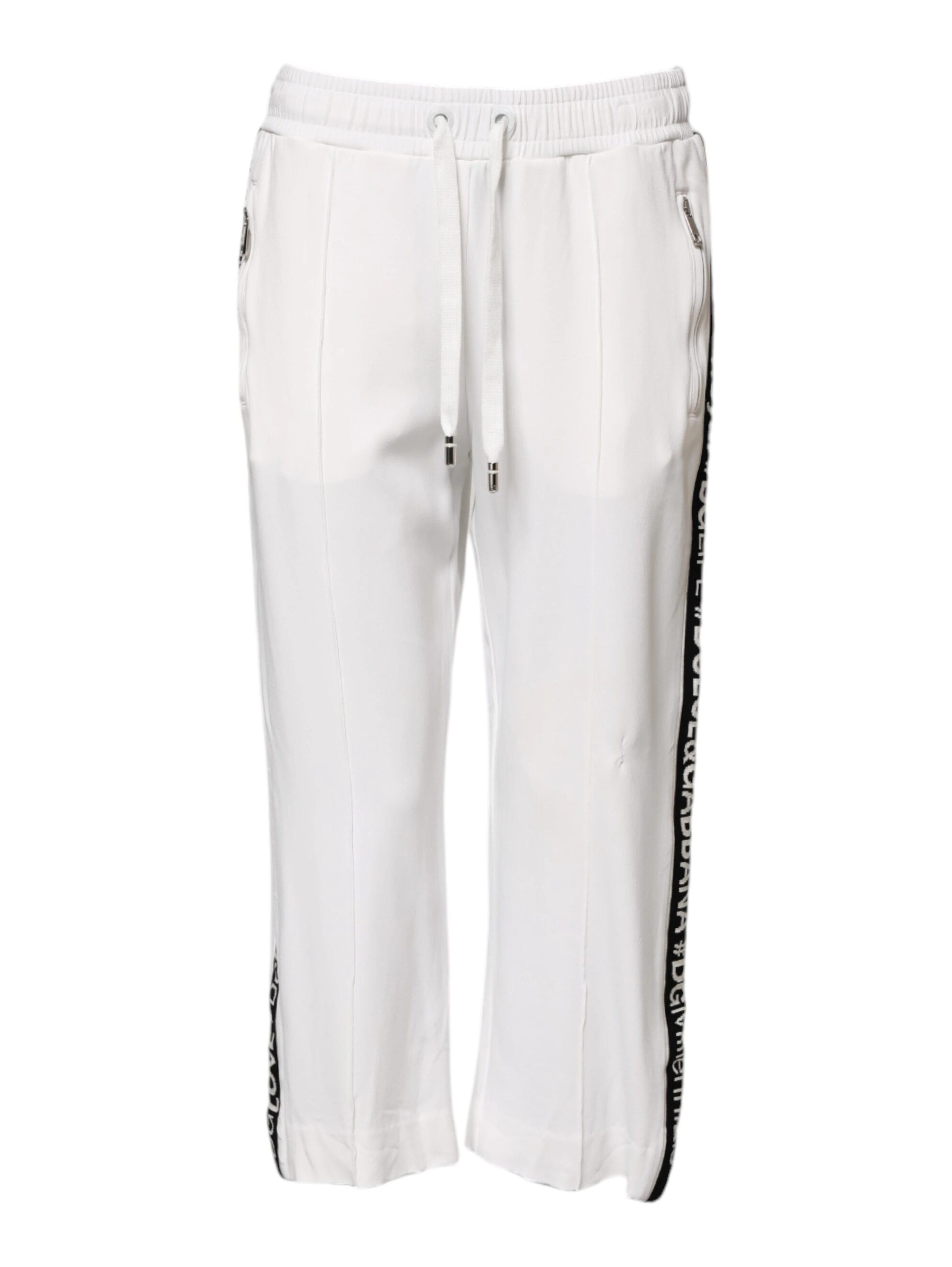 White Viscose Jogger Sweatpants Pants